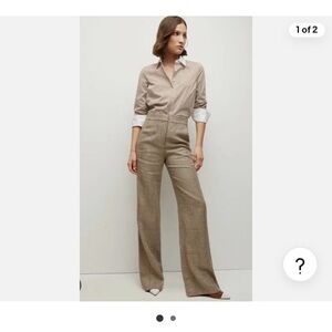 Veronica Beard Tonelli Plaid Pants in Echru/Ochre size 8 NWT